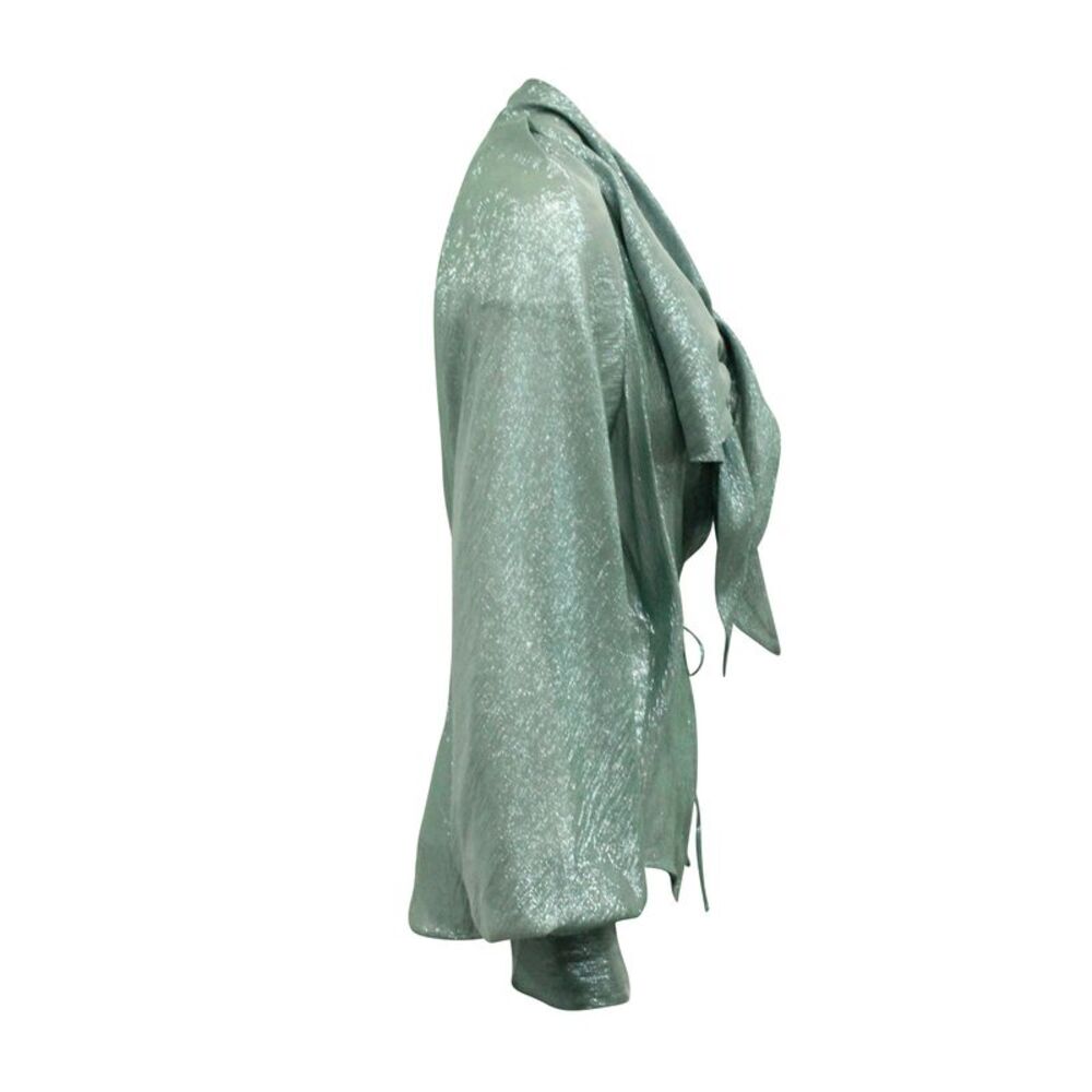Petar Petrov Double Knot Draped Blouse in Light Blue Silk - Picture 2 of 5